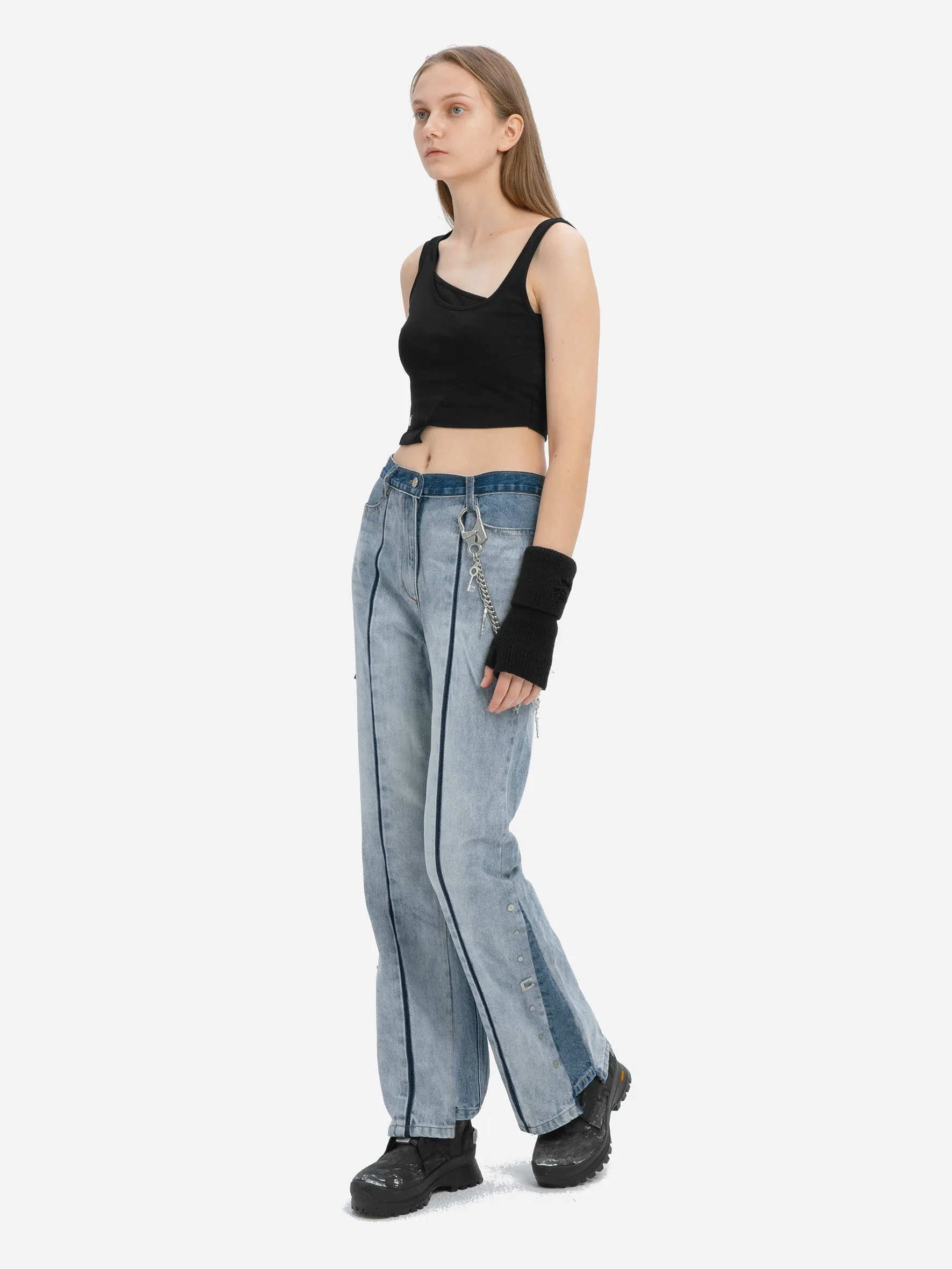 004 - Panelled Faded Vintage Jeans