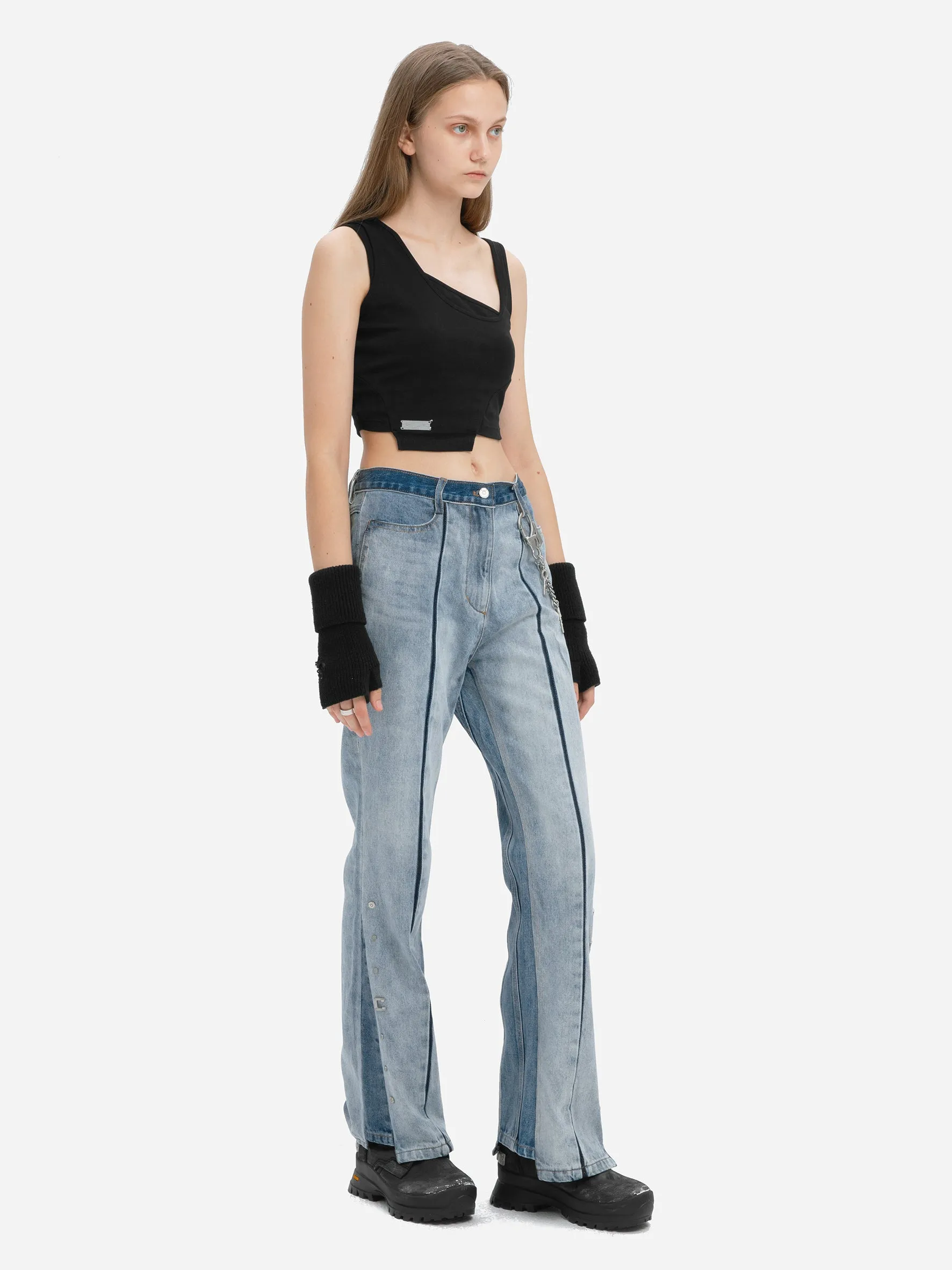 004 - Panelled Faded Vintage Jeans