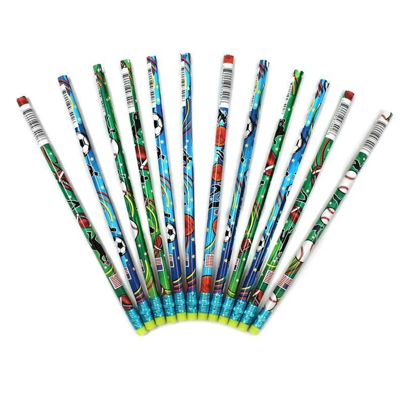 (12 Dz) Decorated Pencils Sports