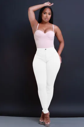 $15.99 Super Swank High Waist Stretchy Jeans - White