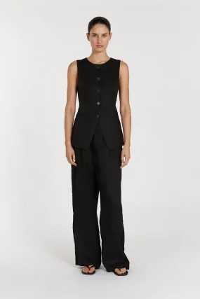 ALESSIA BLACK LINEN VEST