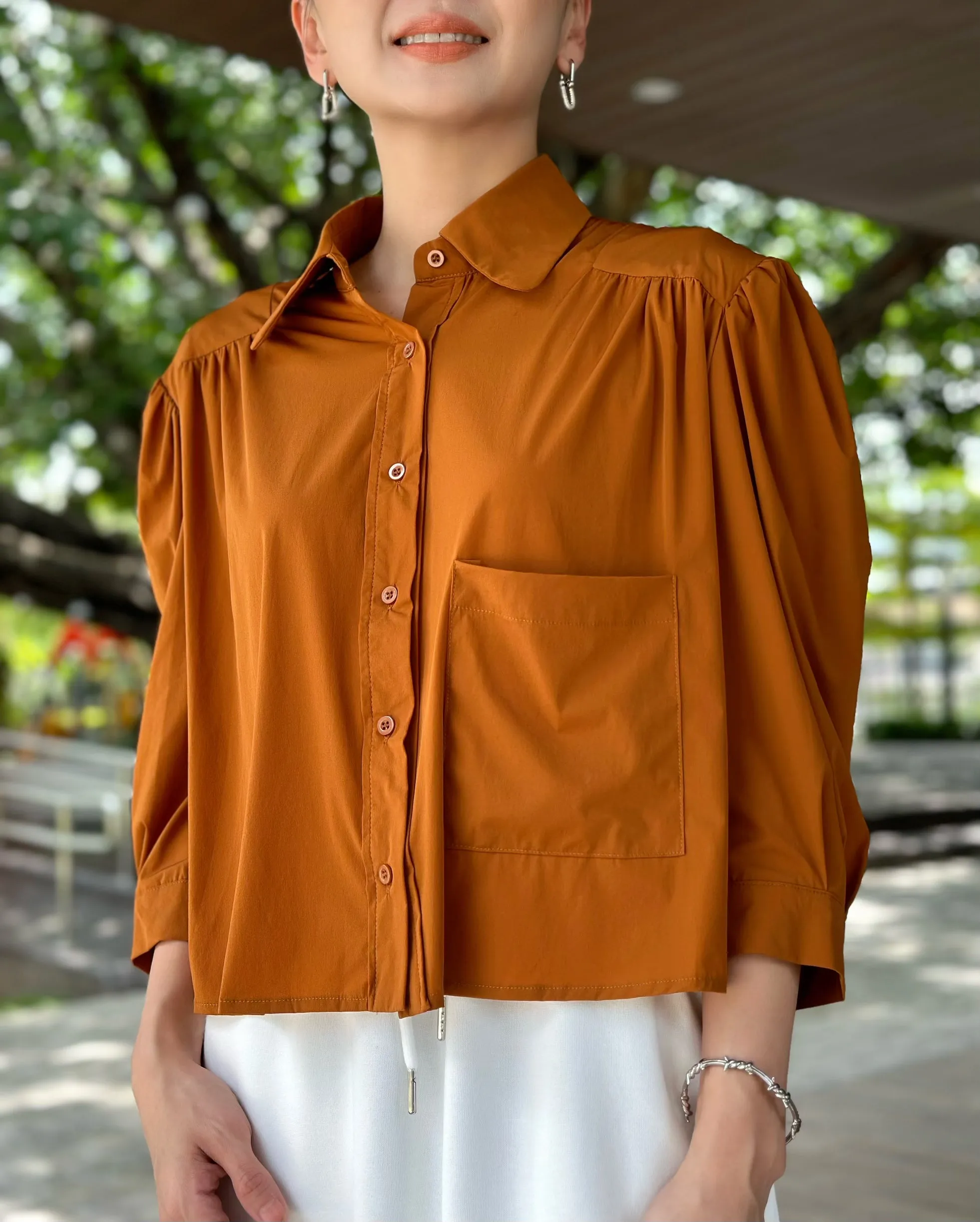 Alina Short Sleeved Top in Rust