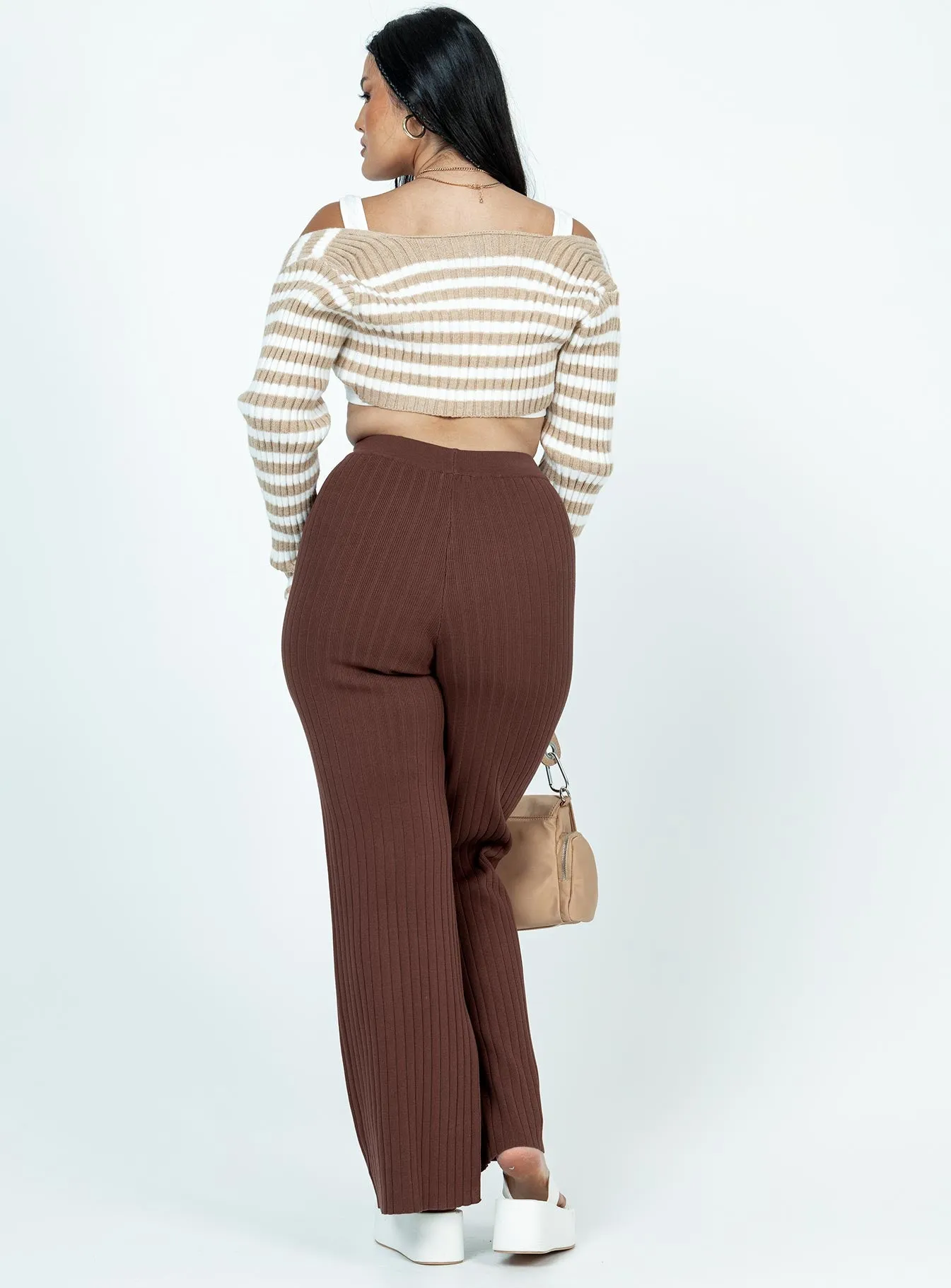 Allen Ribbed Pants Brown