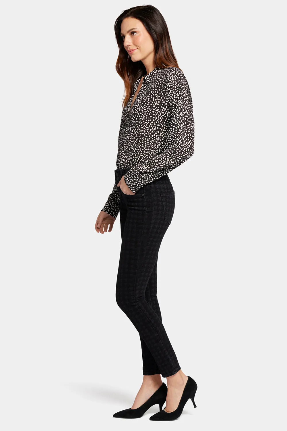 Ami Skinny Jeans - Houndstooth Luxe Burnout