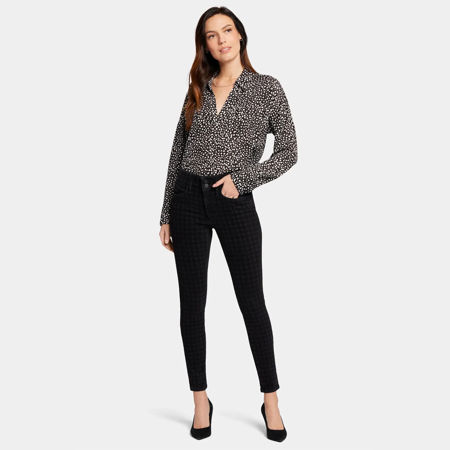 Ami Skinny Jeans - Houndstooth Luxe Burnout