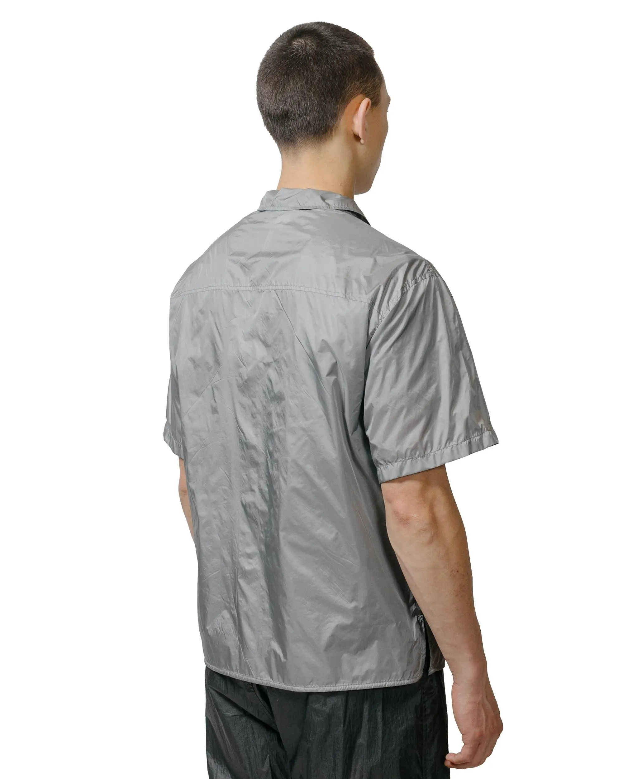 Amomento Nylon Short Sleeve Shirts Blue Grey