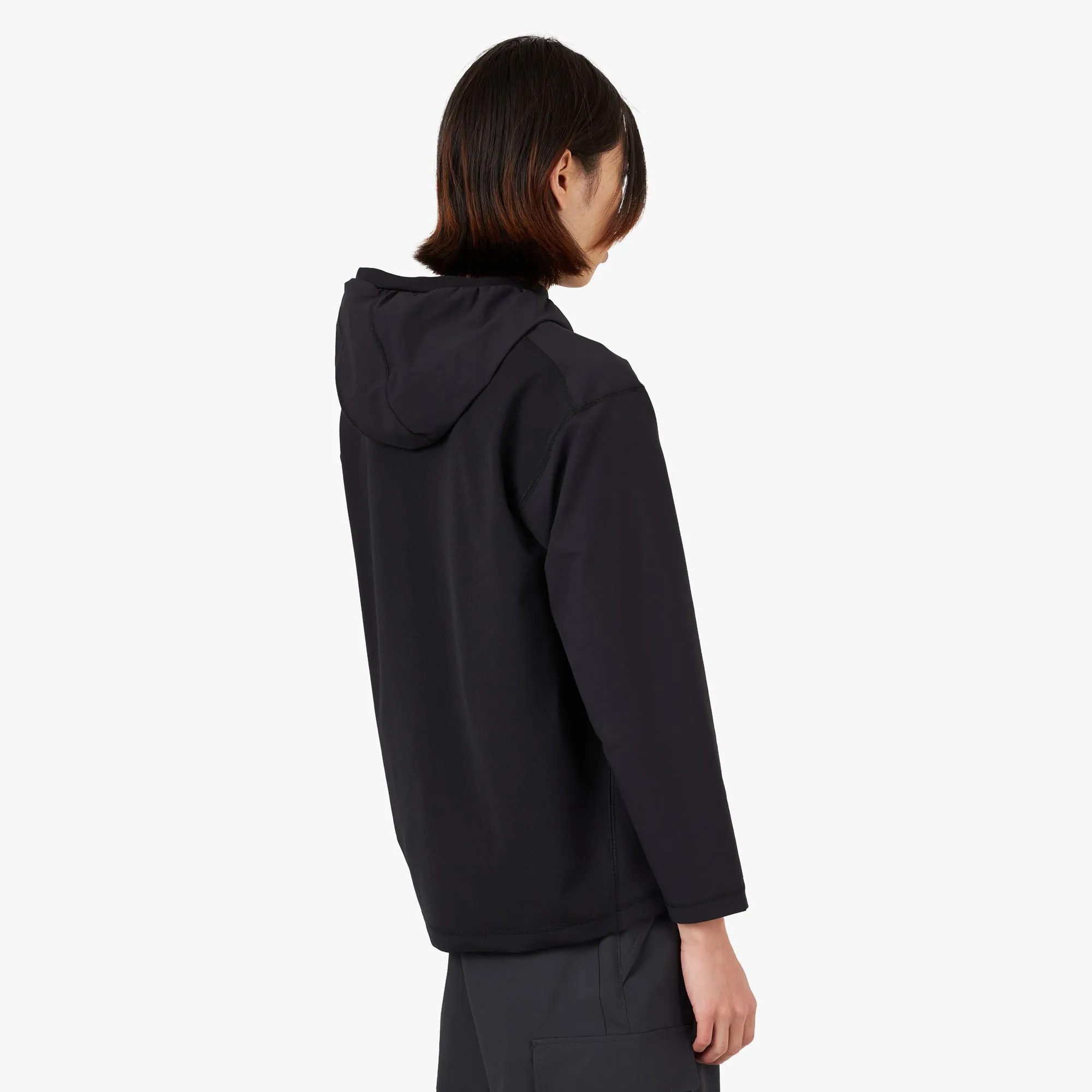 and wander Hybrid Warm Pocket Hoodie / Black