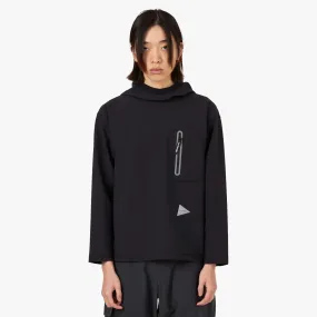 and wander Hybrid Warm Pocket Hoodie / Black