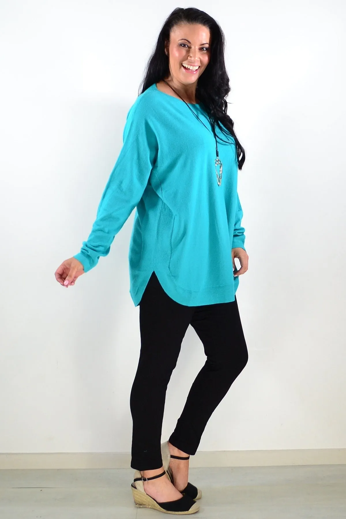 Aqua Winter Warm Tunic Top