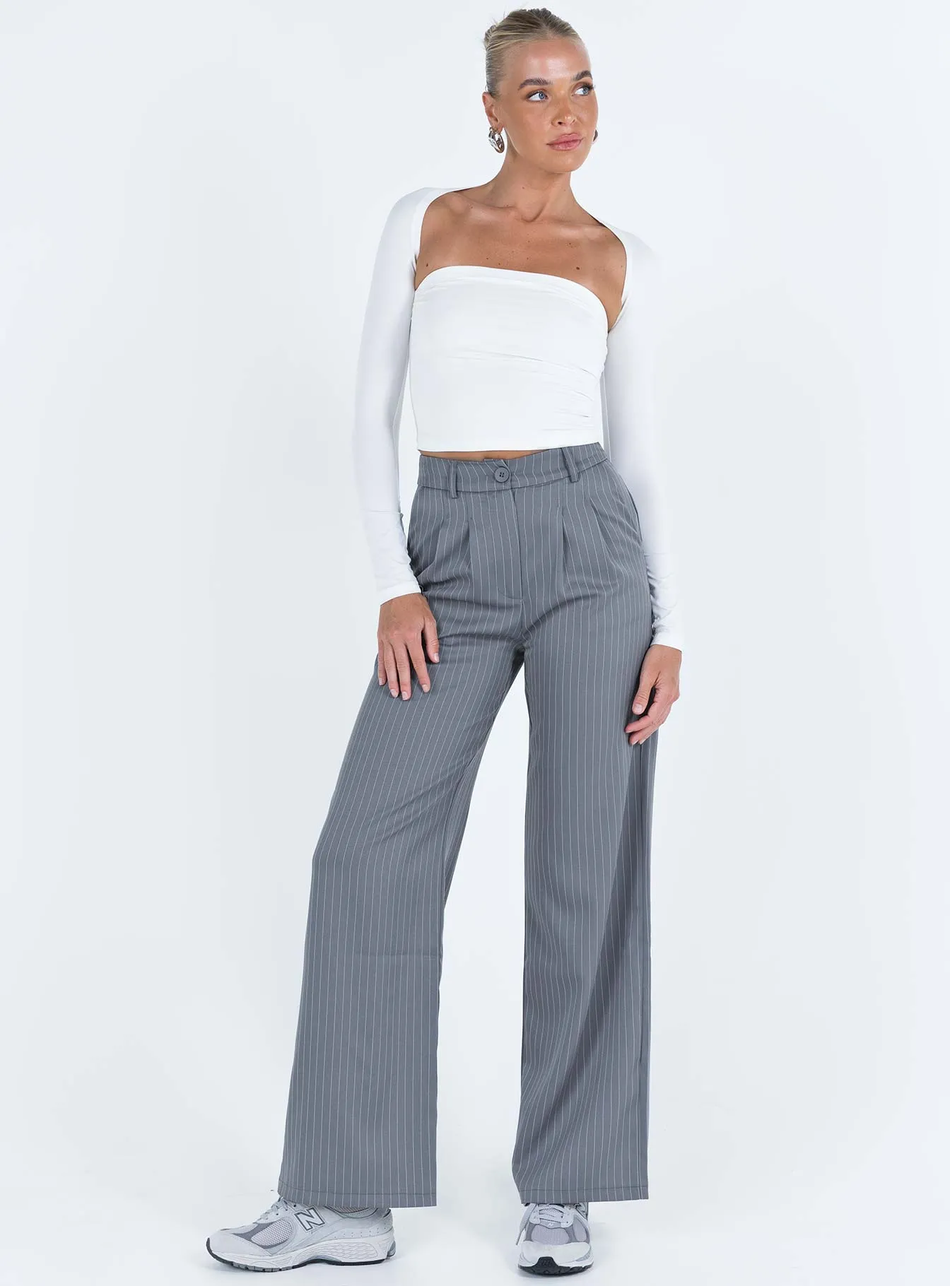 Archer Pants Pinstripe Grey Tall