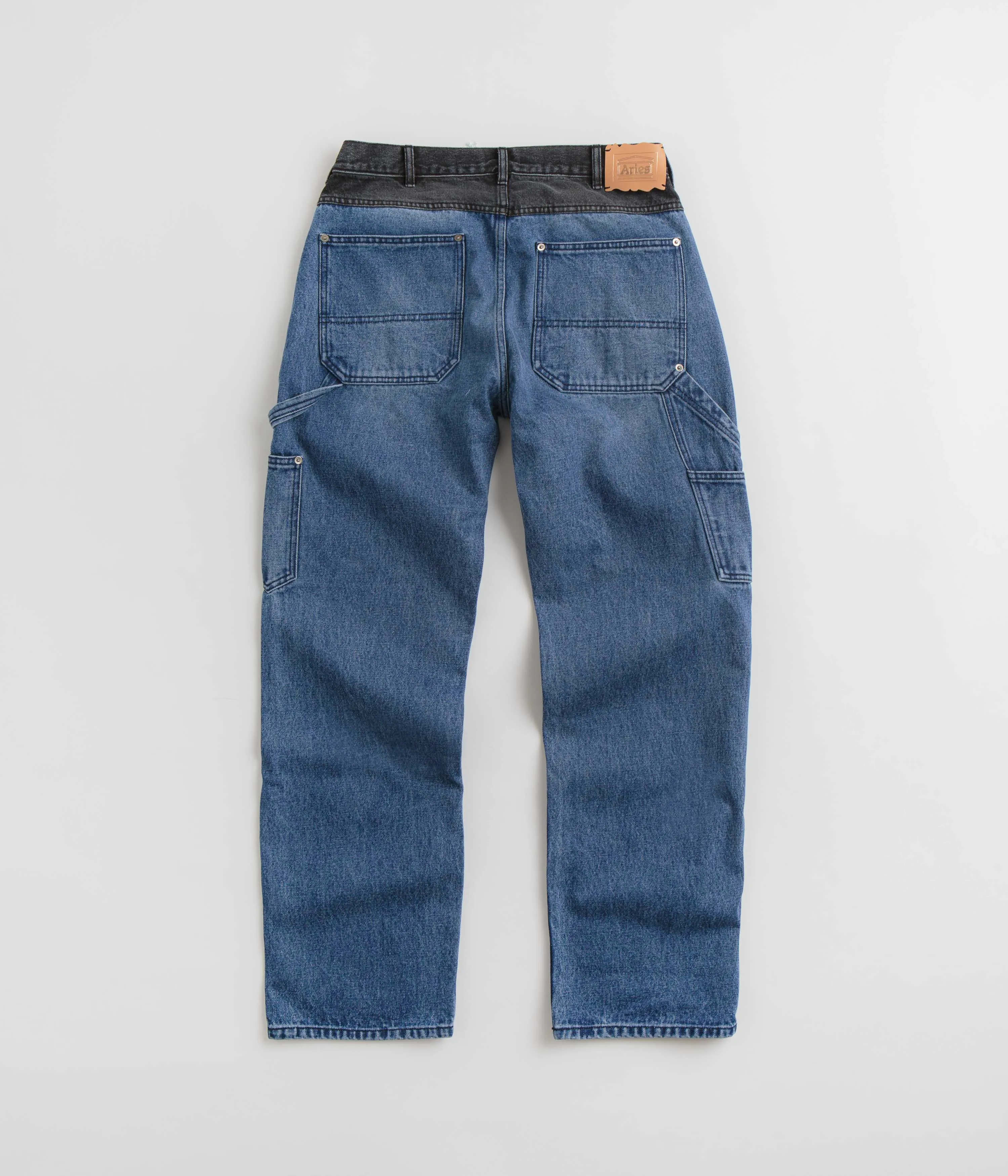 Aries Colourblocked Carpenter Jeans - Black / Blue