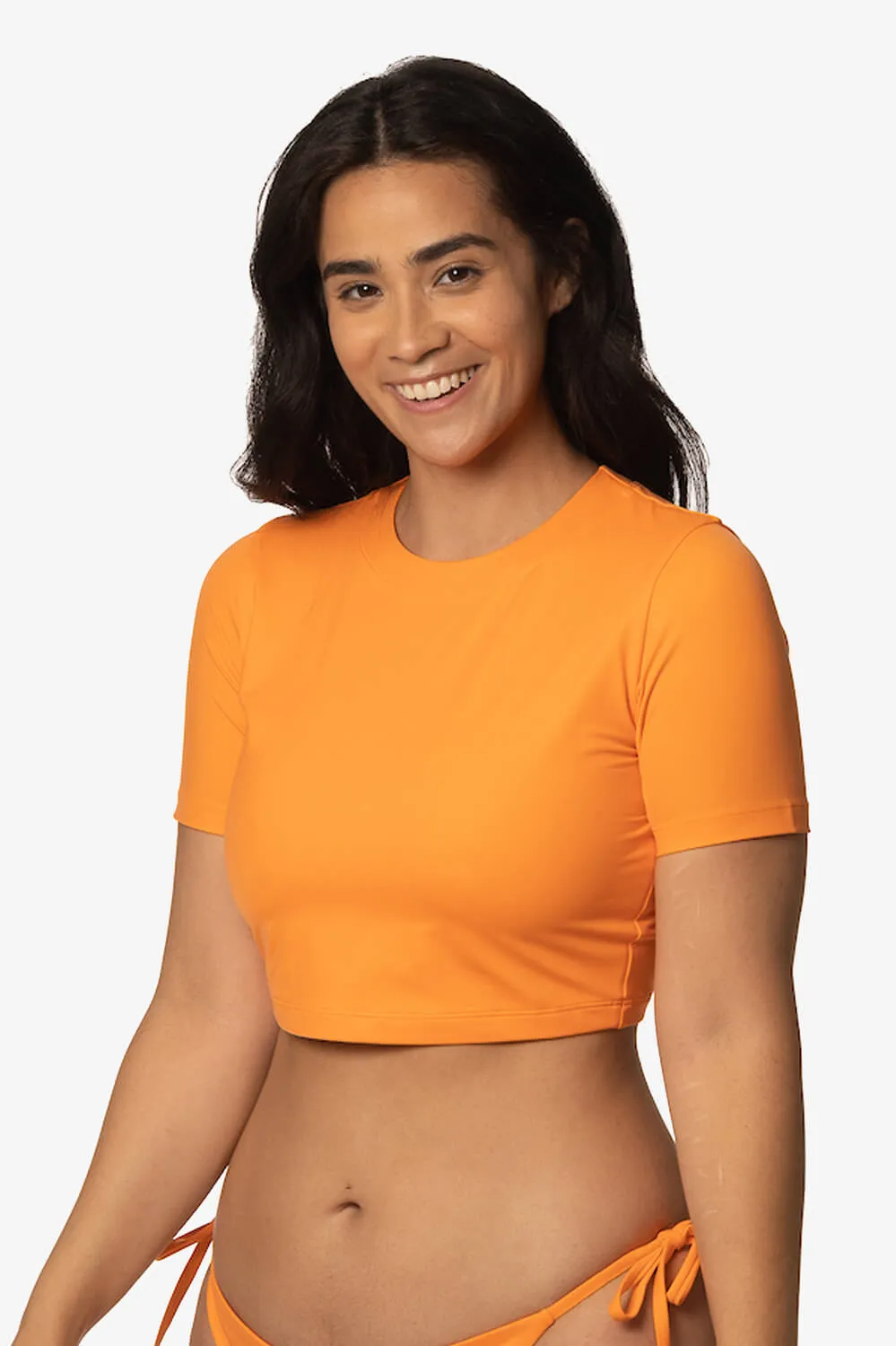 Aurora Short Sleeved Crop Rashie - Volcano