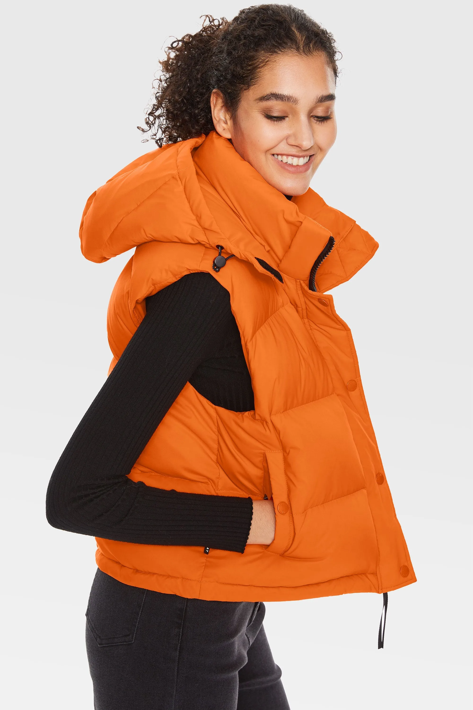 Aurora Vest Hooded Stand Collar Puffer Vest