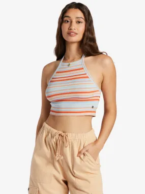 Beach Cruiser Crop Top - Warm Sunset Stripe