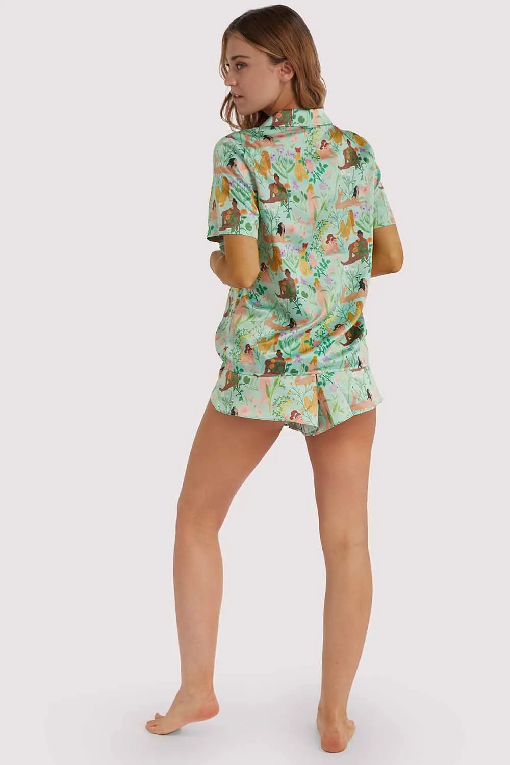 Bodil Jane Recycled Nudes & Flowers Short Sleeved Shirt