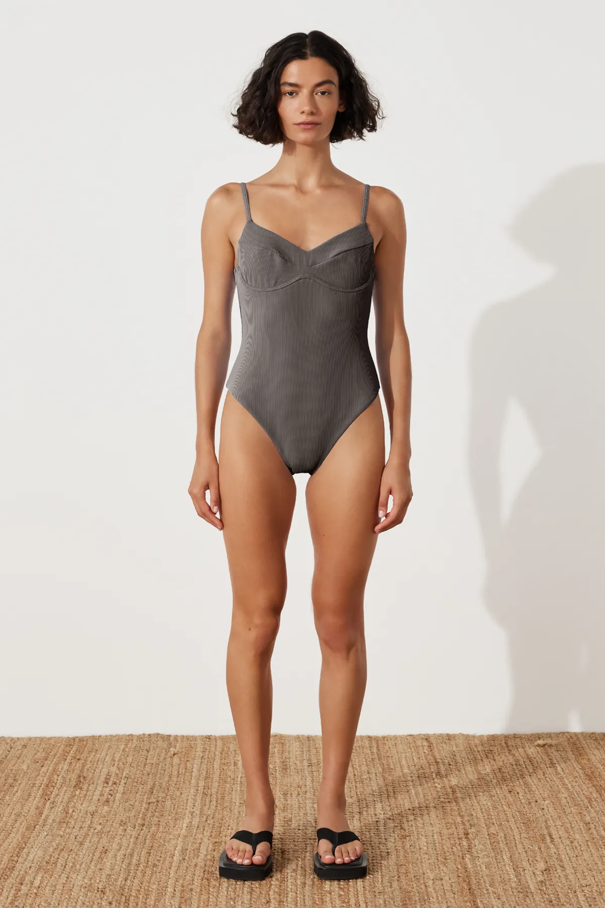 Charcoal Stripe One Piece