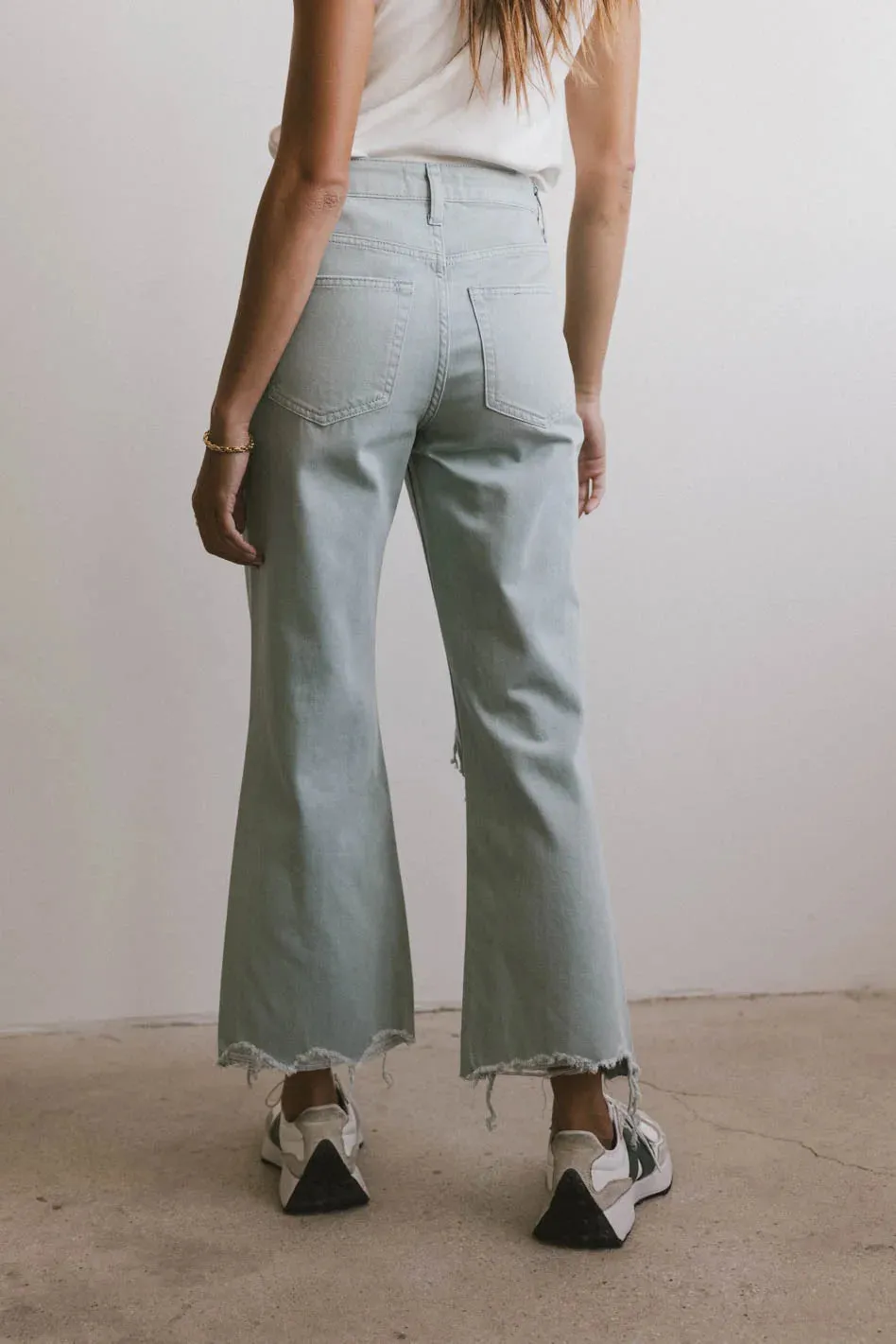 Charlie Distressed Jeans in Seafoam