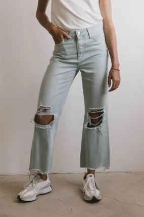 Charlie Distressed Jeans in Seafoam