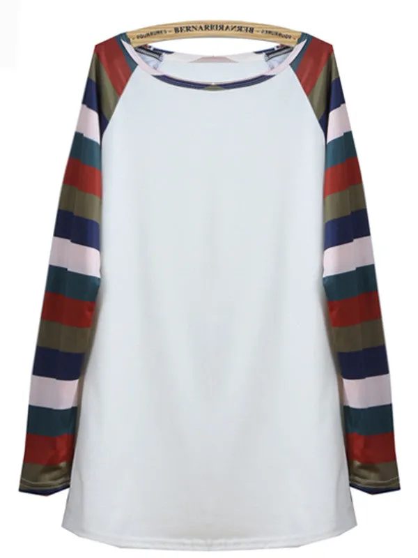 Colored Striped Long-sleeved T-shirt