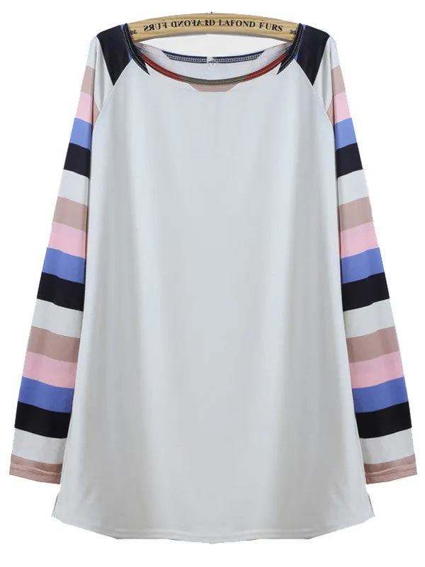 Colored Striped Long-sleeved T-shirt