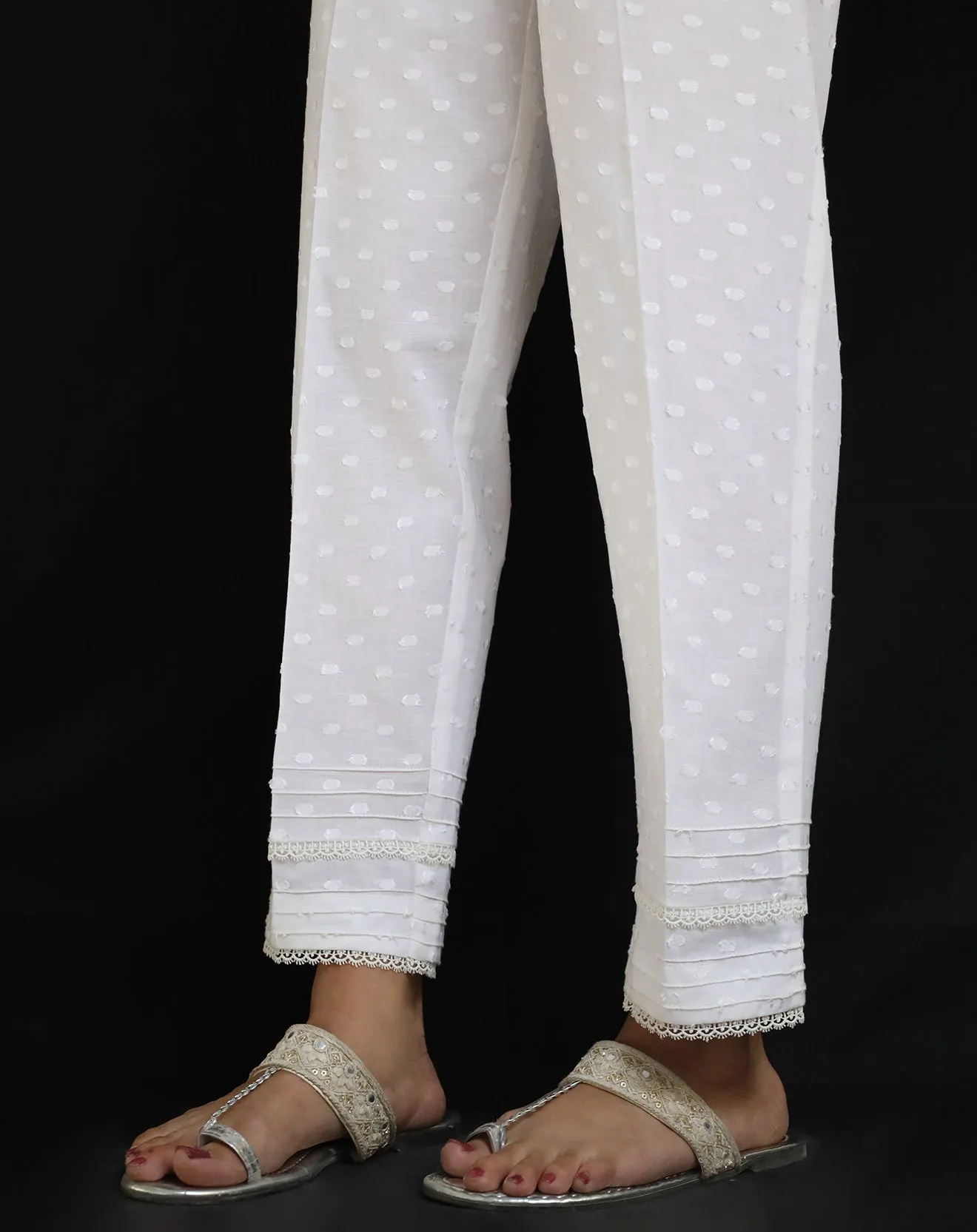 Cotton Jacquard Pants