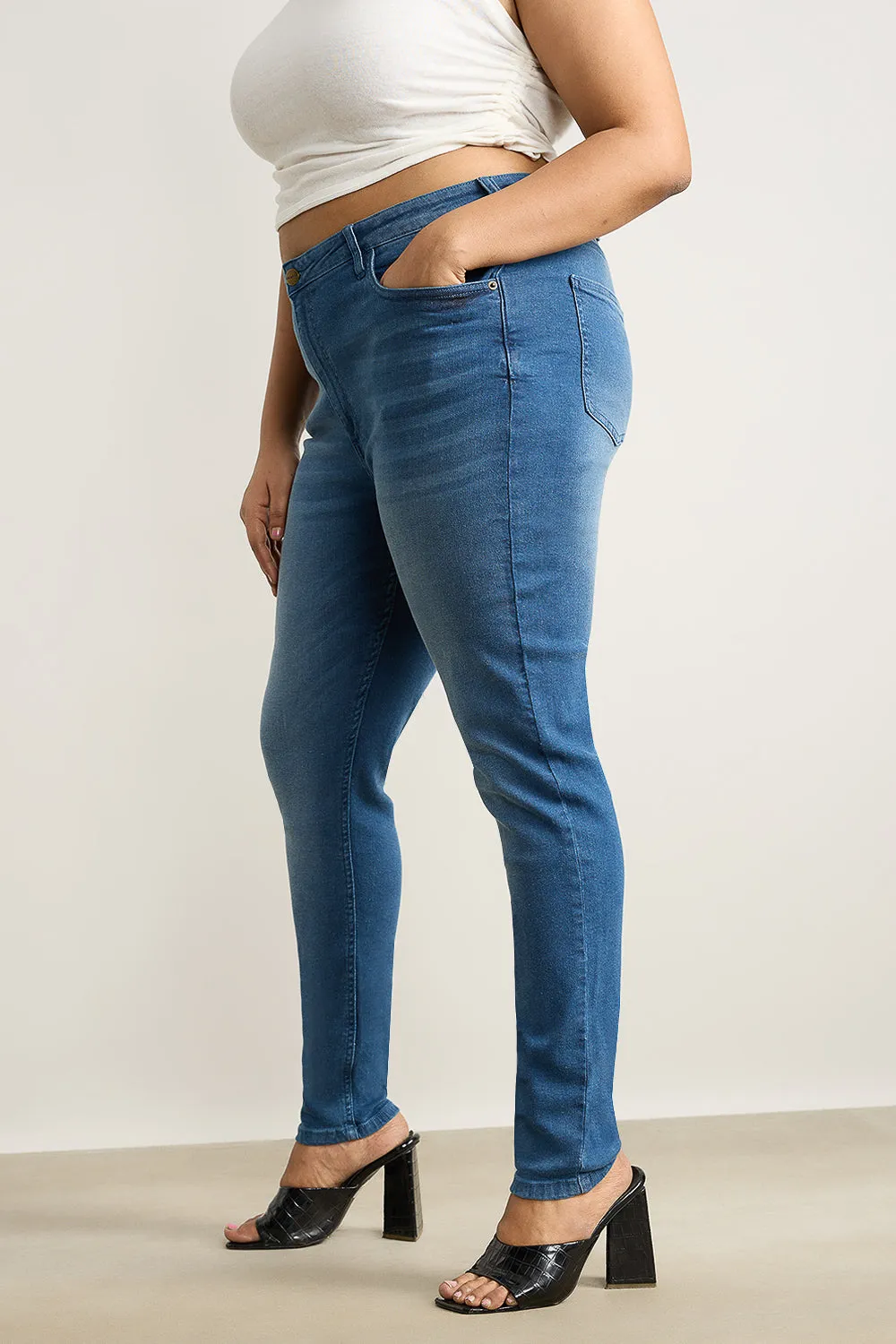 Curvy Fit High Rise Indigo Skinny Jeans