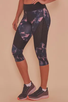 Dark Marble Cropped Leggings