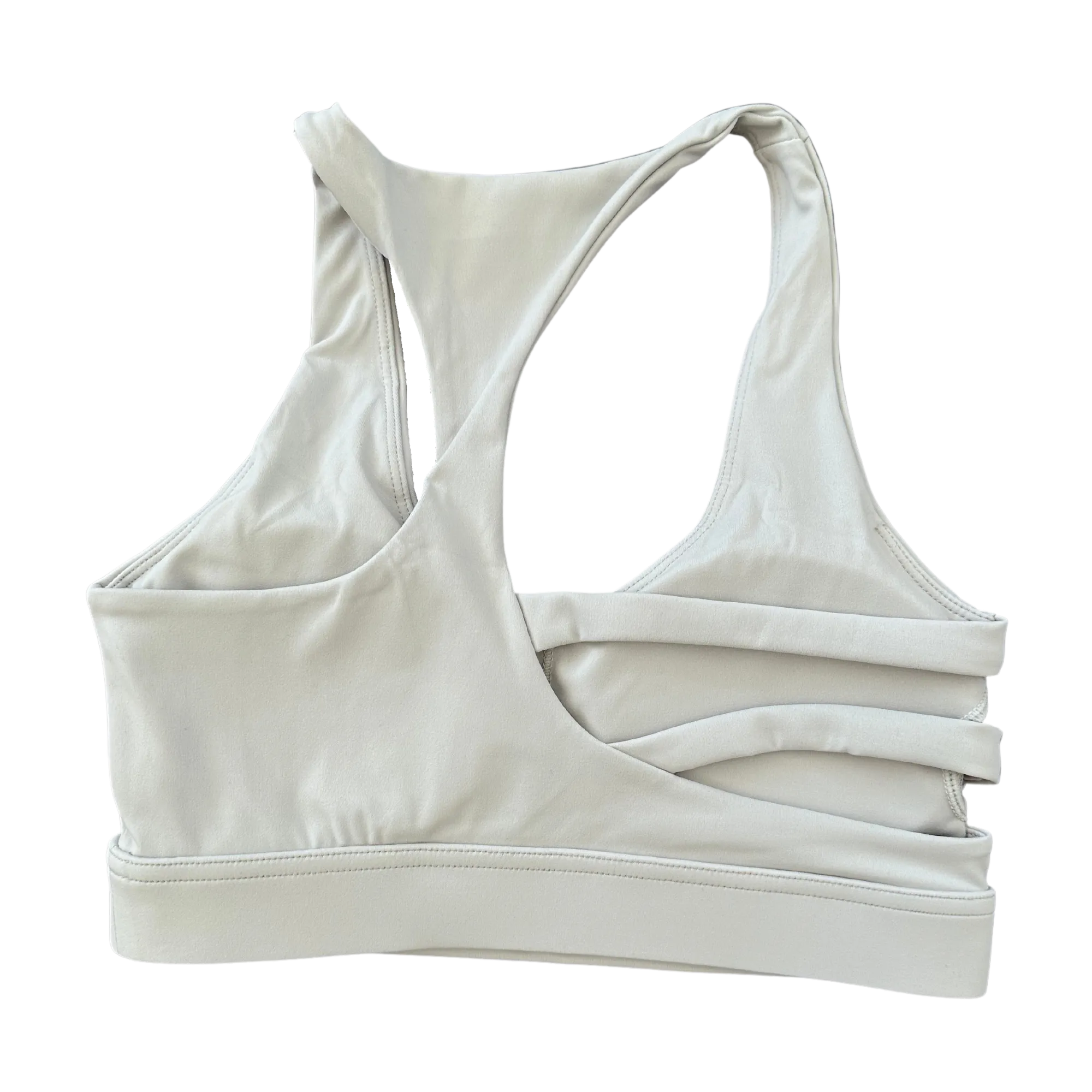 Double Strapped Back Sports Bra - Gray