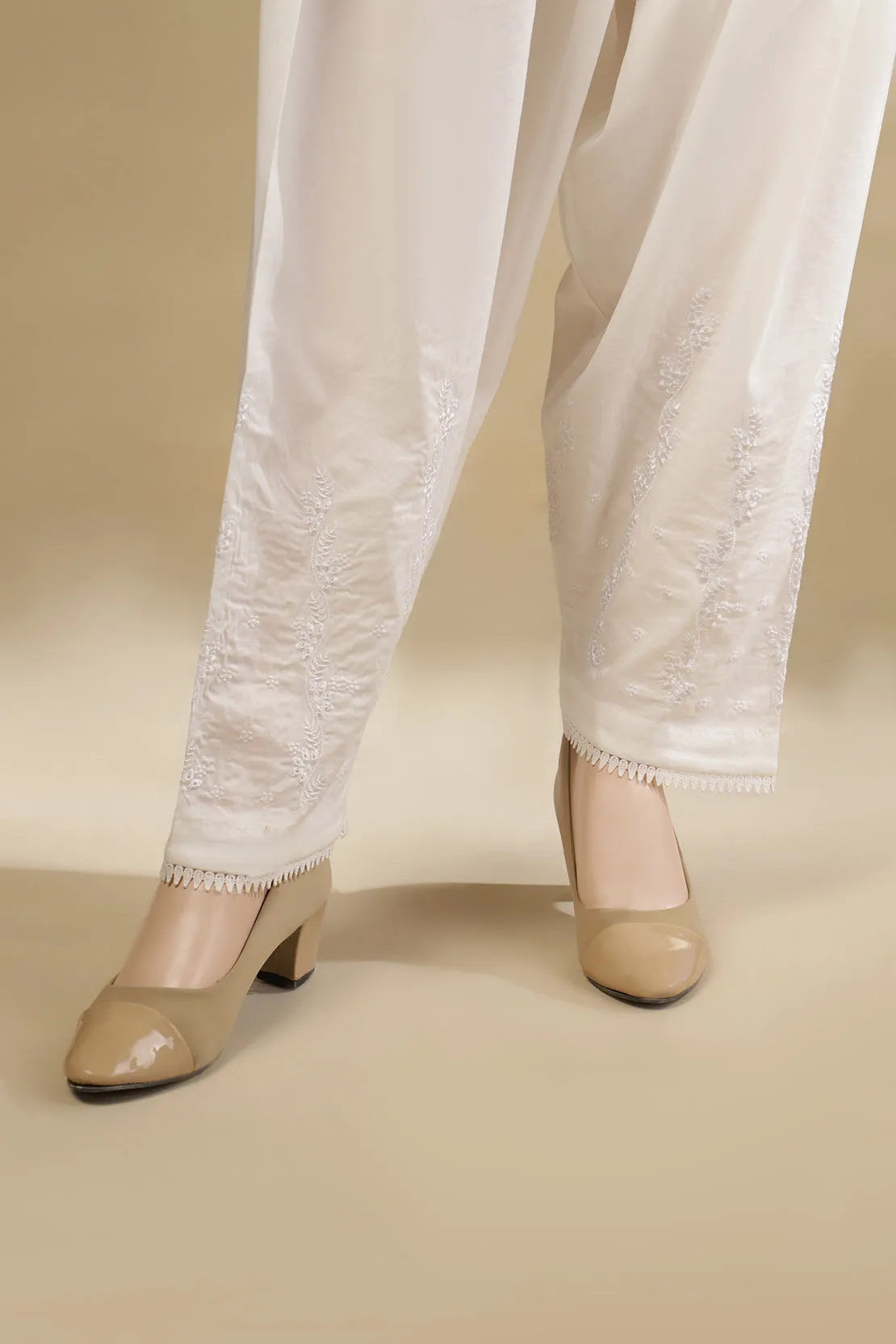 Embroidered Cotton Pants