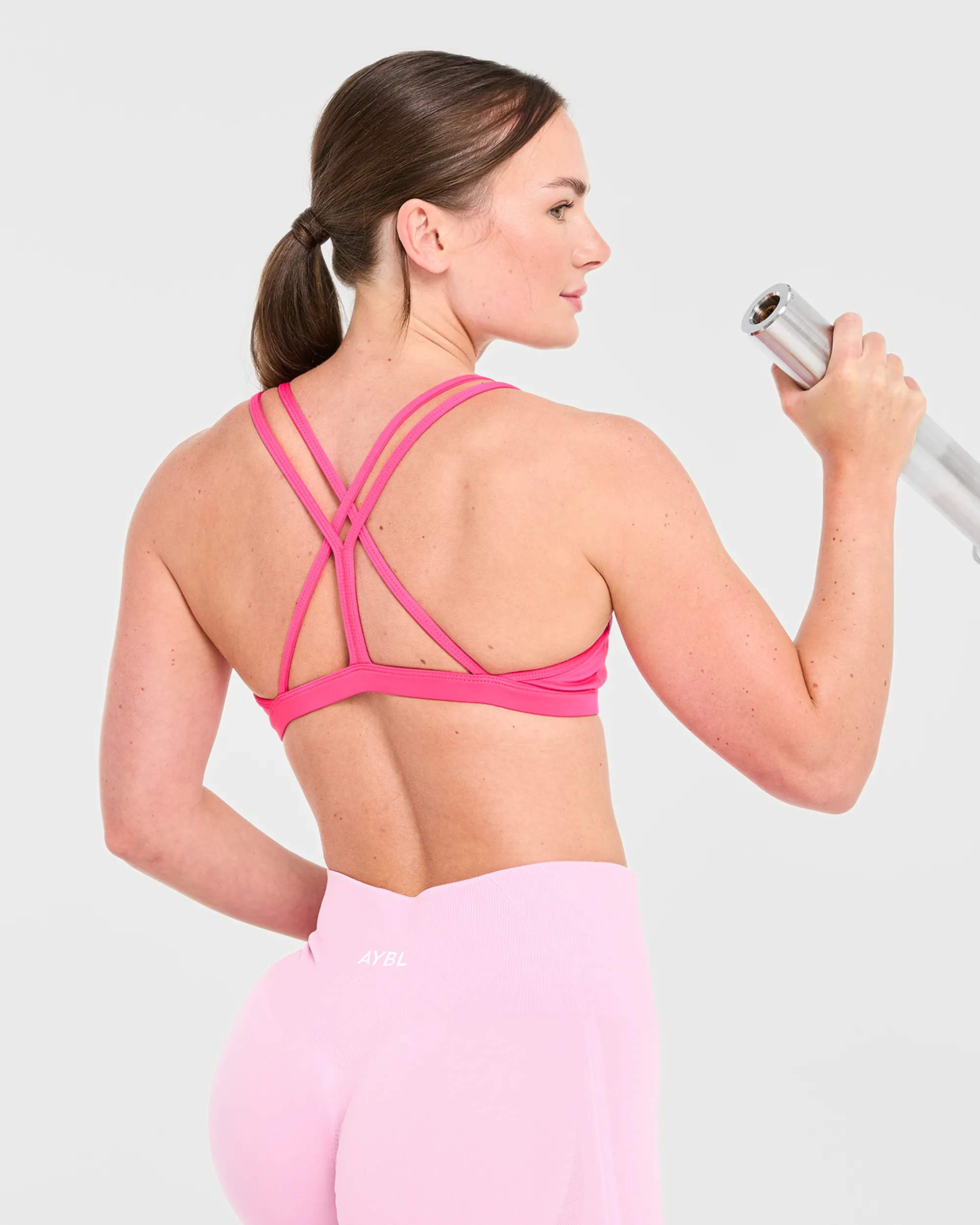 Essential Strappy Sports Bra - Hot Pink