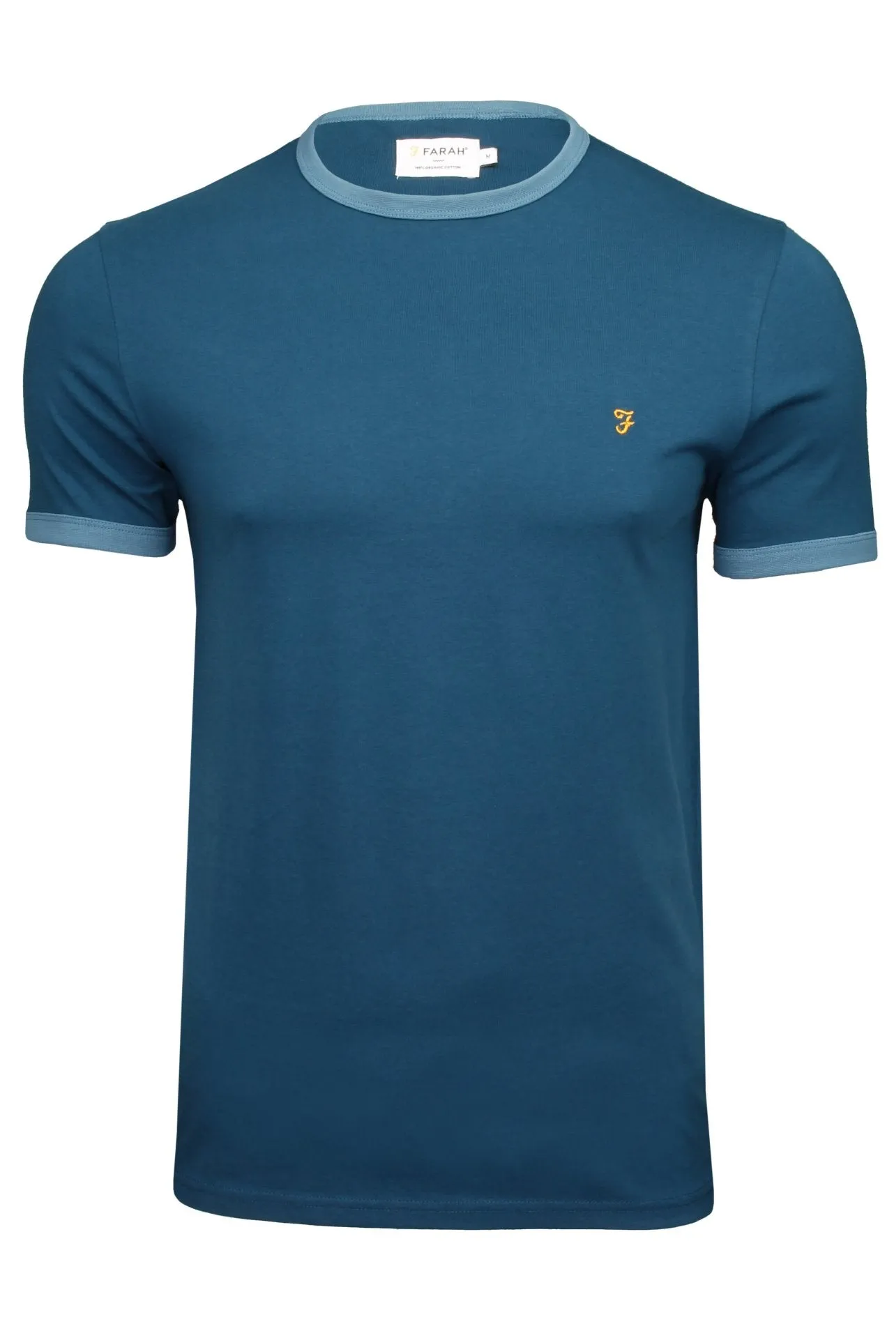 Farah Mens 'Groves Ringer' Crew Neck T-Shirt. Short Sleeved.