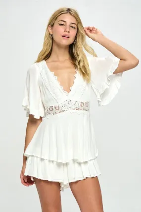 Flutter Sleeved Short Romper