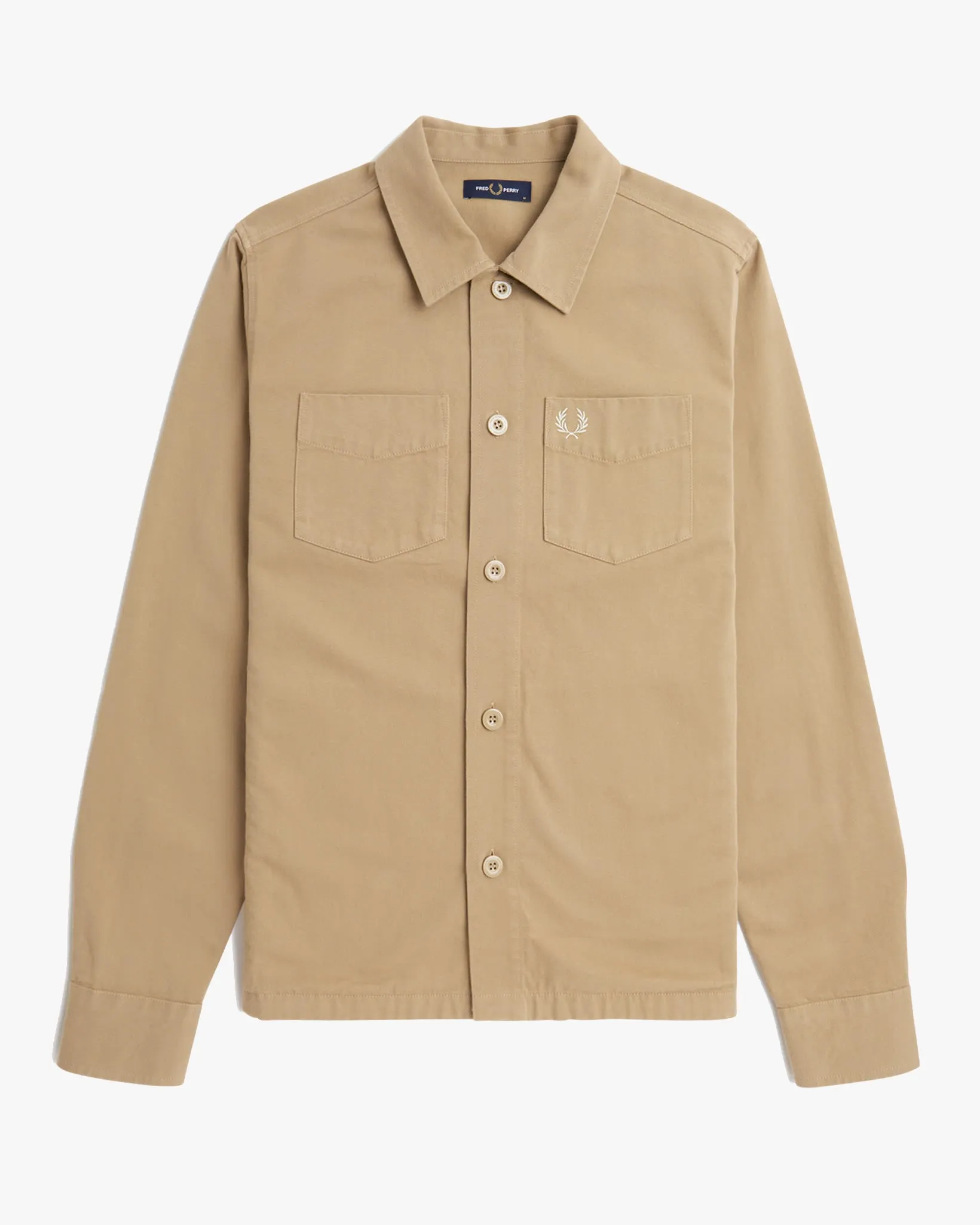 Fred Perry Twill Overshirt - Warm Stone