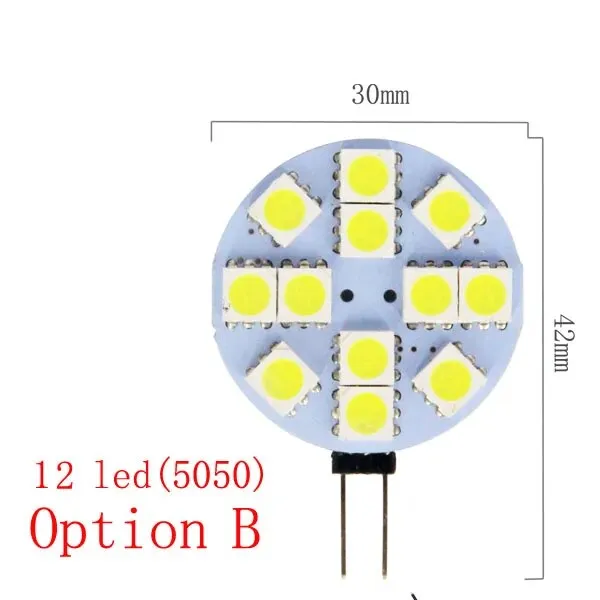 G4 LED 5050 SMD Warm White Marine Camper RV Light Bulb - DC 12V