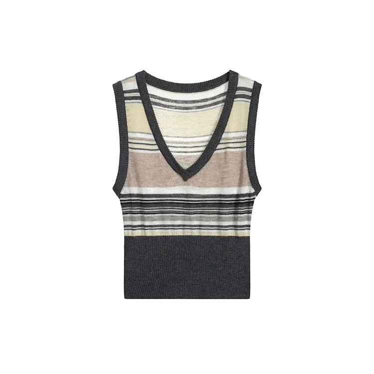 Heather Stripe Knit Vest