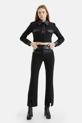 High-Waisted Slit Pants