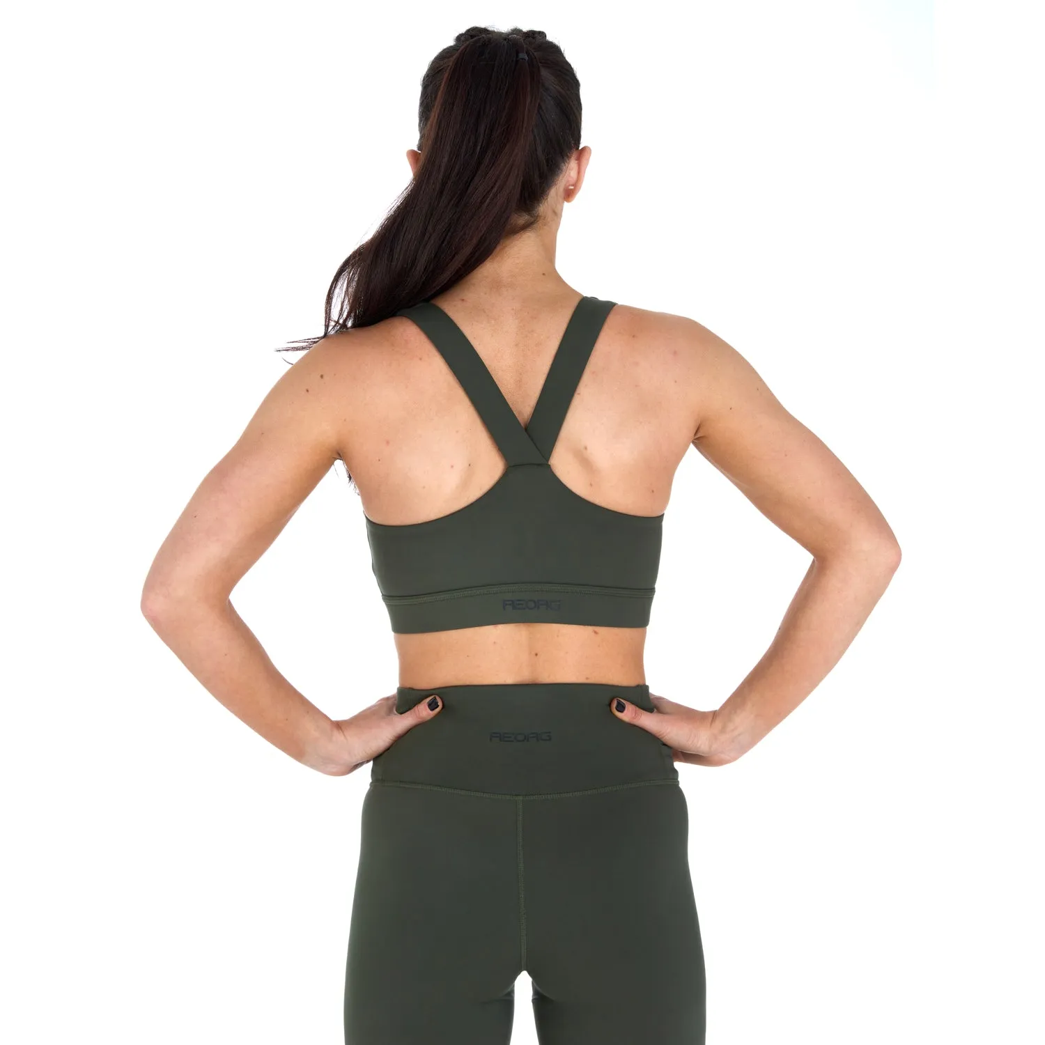 Ladies REORG Pineapple Sports Bra - Khaki