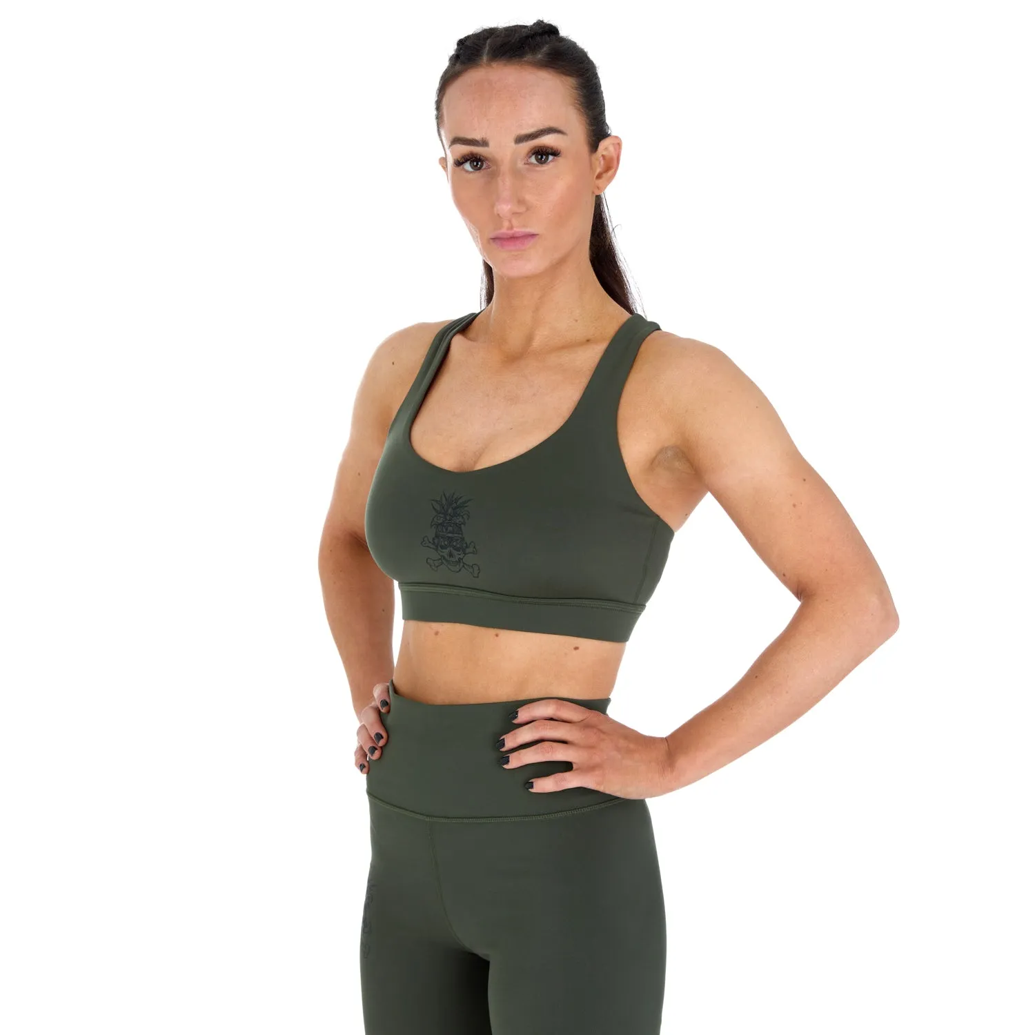 Ladies REORG Pineapple Sports Bra - Khaki