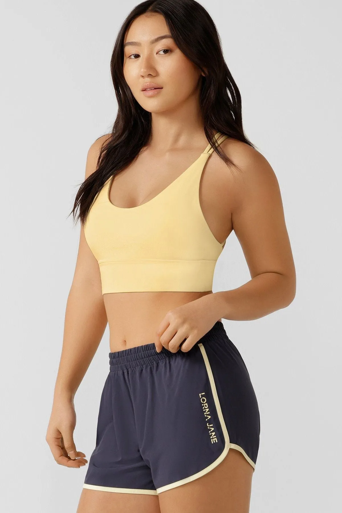 Lotus Longline Sports Bra | Lemon Cream