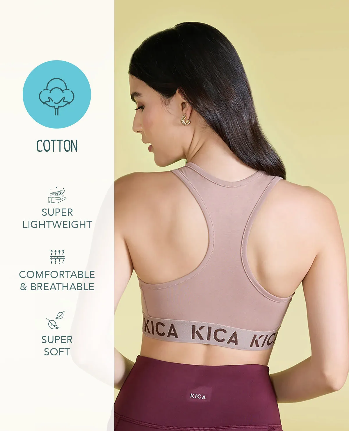 Low to Mid Impact Cotton Sports Bra