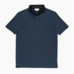 Martino short-sleeved knitted polo with KA/NOA shirt popeline collar