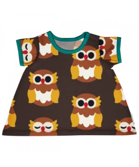 Maxomorra Nordic Owl Doll Short Sleeved Dress