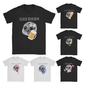 Men T-Shirts Delicious Beer Sad Hamster Funny Cotton Tees Short Sleeve Tiktoc Meme Humor Kawaii T Shirts Round Neck merchandise