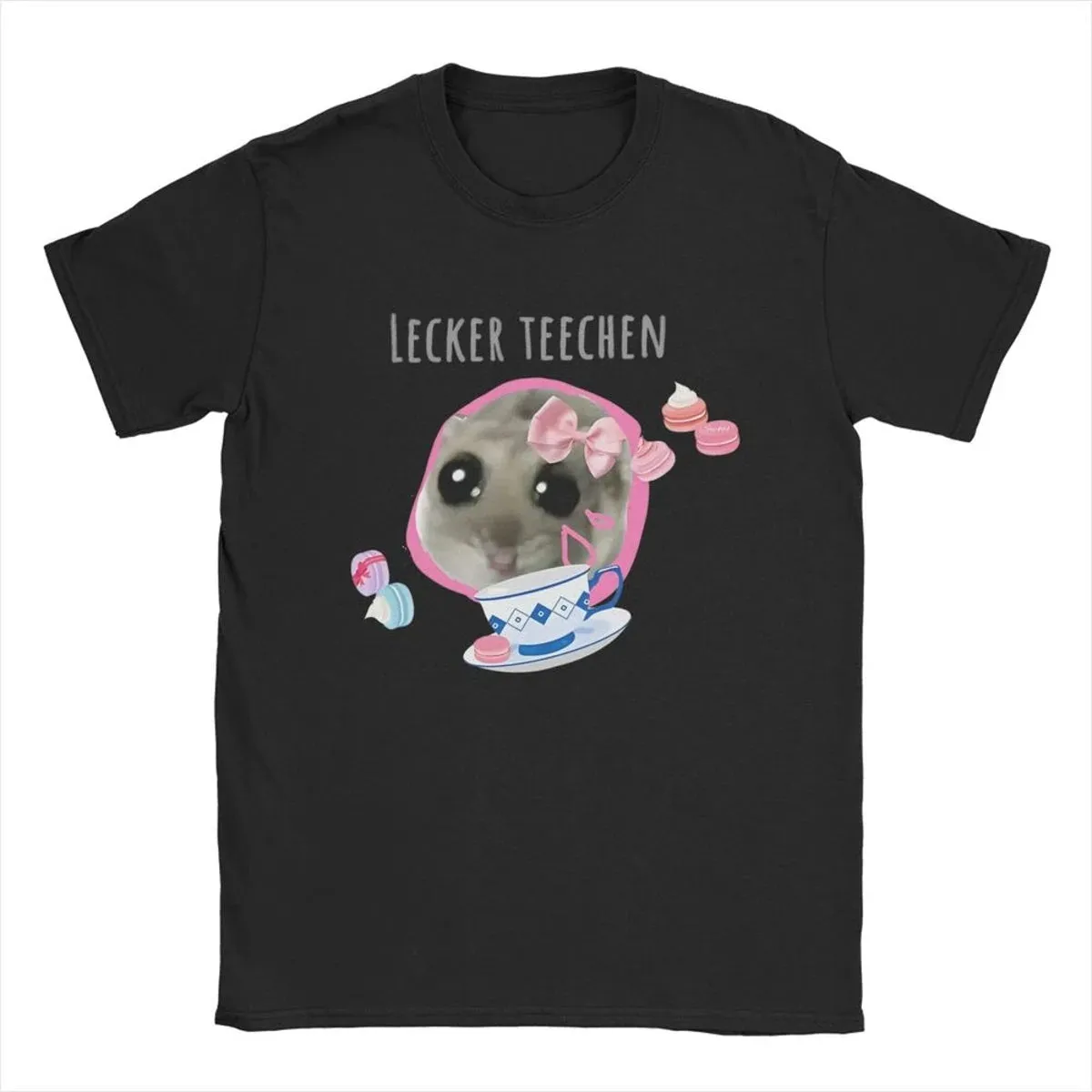 Men T-Shirts Delicious Beer Sad Hamster Funny Cotton Tees Short Sleeve Tiktoc Meme Humor Kawaii T Shirts Round Neck merchandise