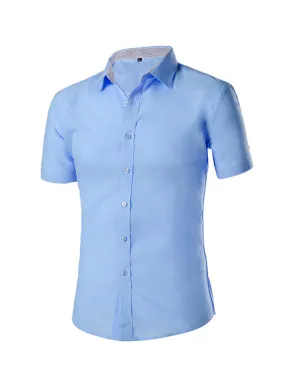 Men's Solid Color Short Sleeved Shirt