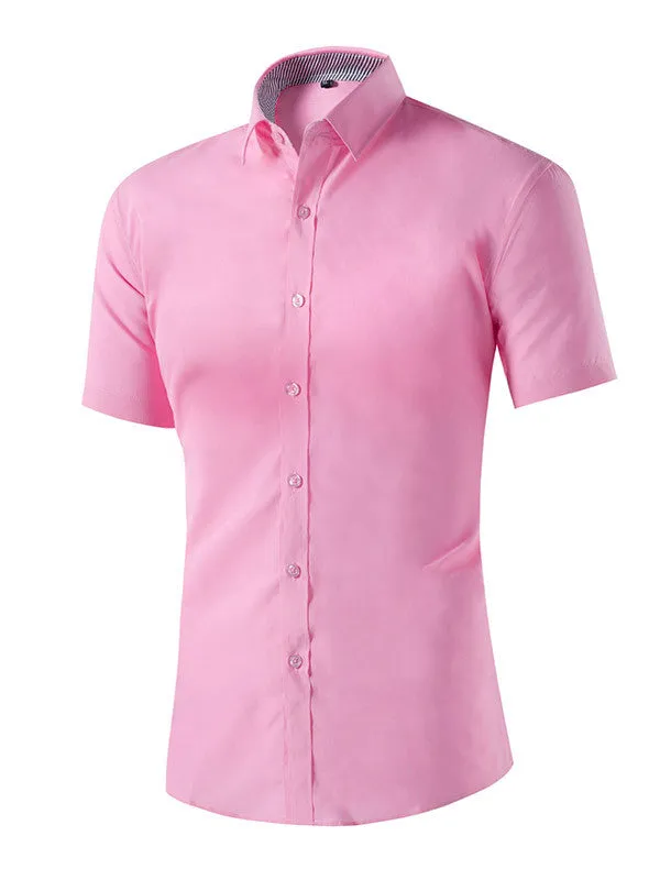 Men's Solid Color Short Sleeved Shirt