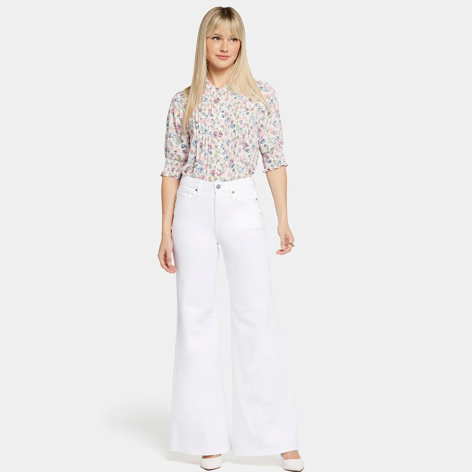 Mia Palazzo Jeans - Optic White