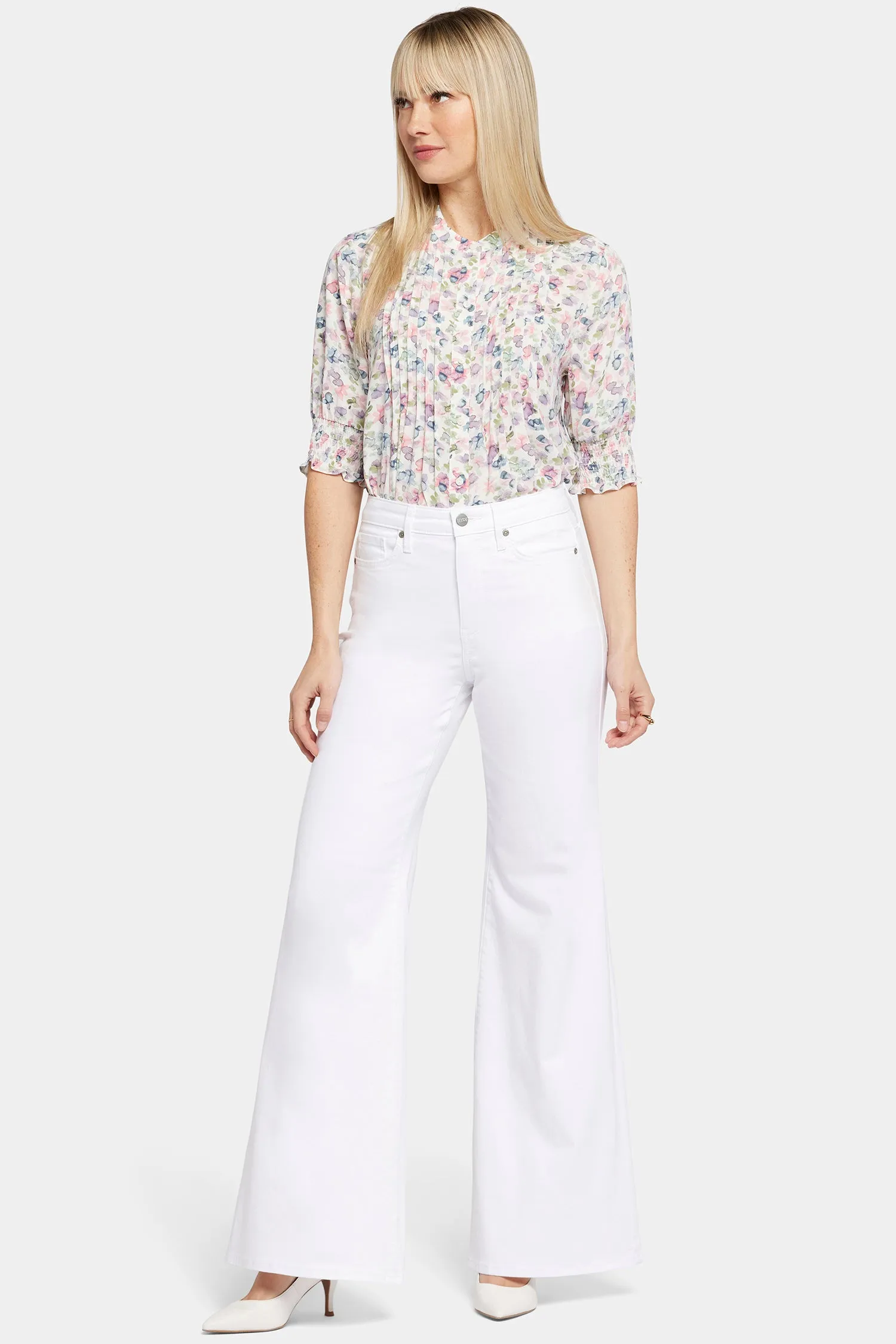 Mia Palazzo Jeans - Optic White