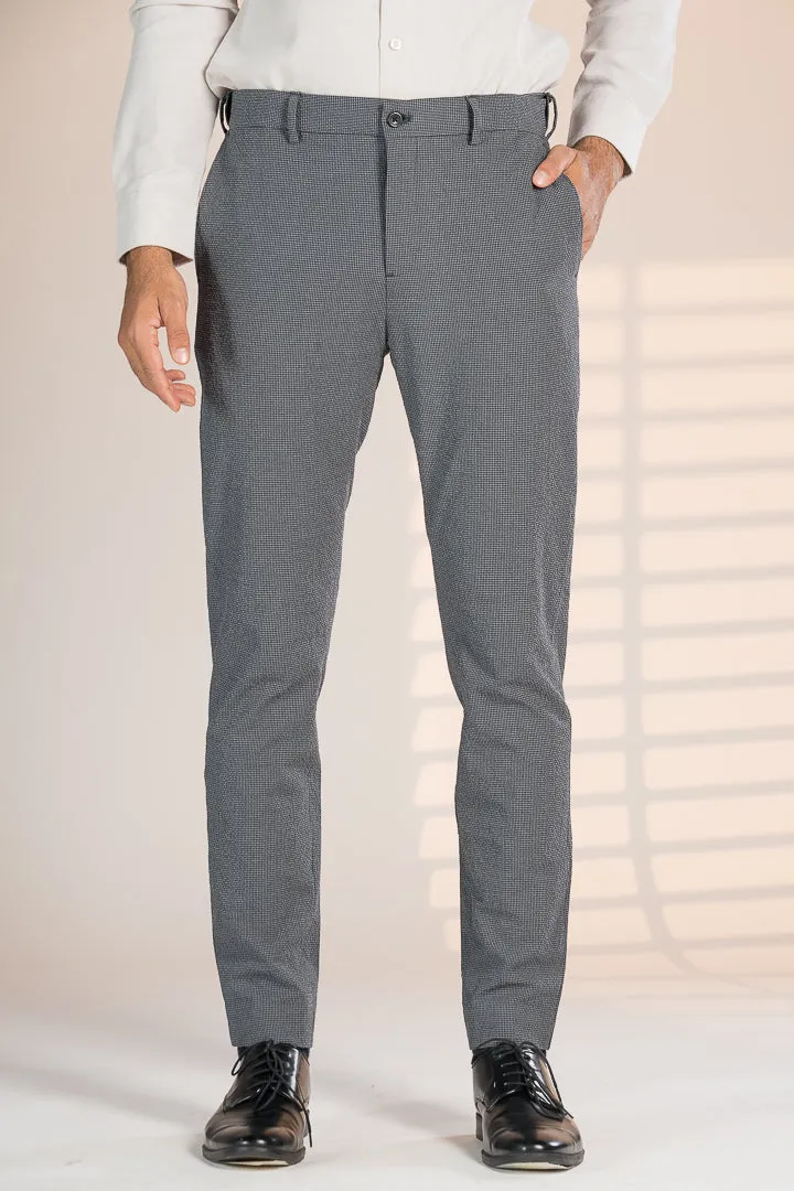 Moon Grey Seersucker Checks Pants