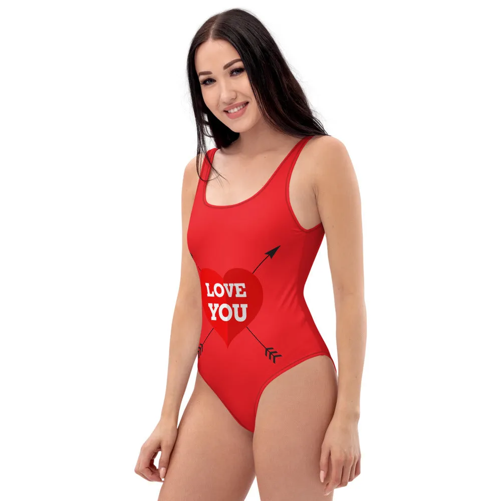 One-Piece Swimsuit love you